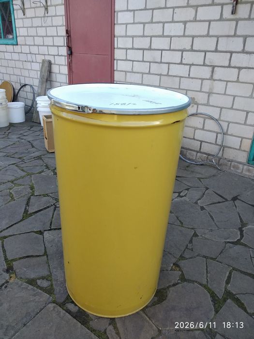 Бочка діжка металева під хомут 220 л харчова