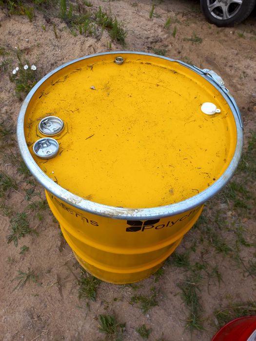 Beczka metalowa unikatowa otwierana 200l, zbiornik na olej, deszczówkę