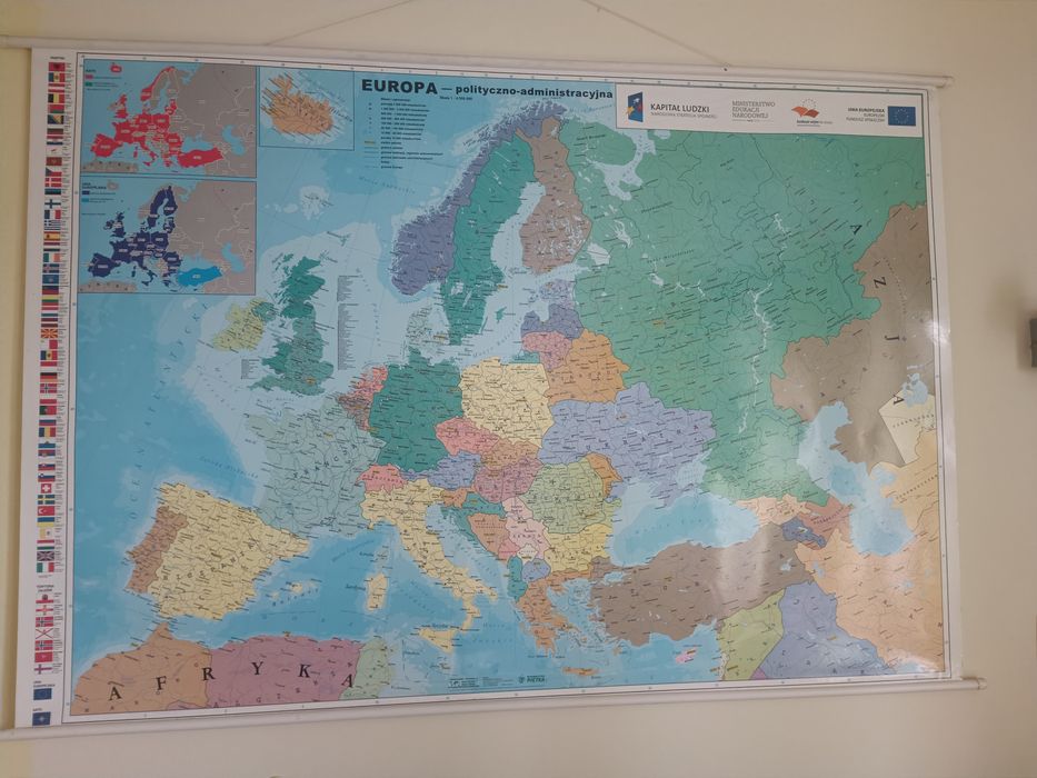 Mapa ścienna polityczna europy okazja