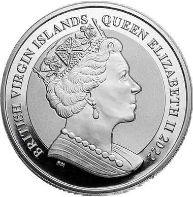 Moeda / Onça Prata - British Virgin Islands 1 Dollar "Pegasus" 2022