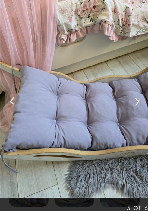 Pikowana różowa poduszka handmade nowa 110 40 bujak montessori