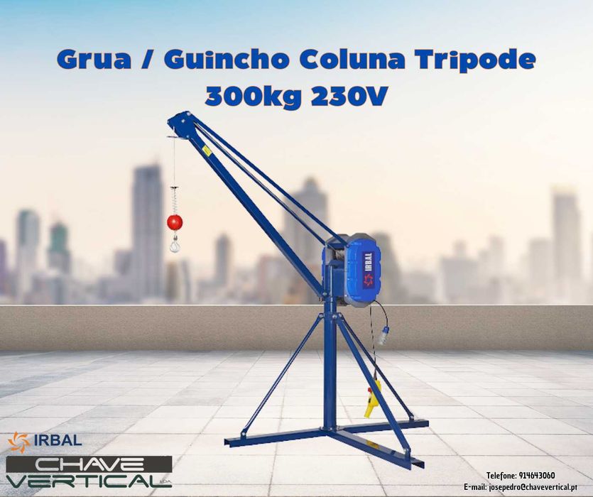 Grua / Guincho Coluna Tripode 300kg 230V SIRL     JR19
