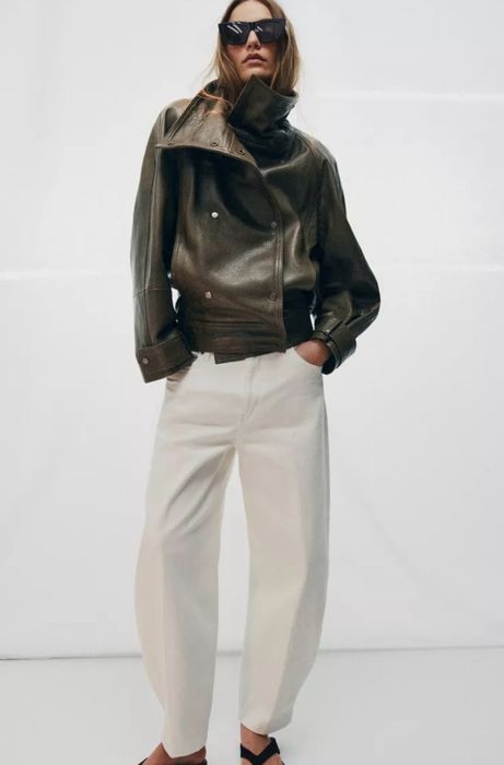 Шкіряна куртка косуха Zara 100% овеча шкіра