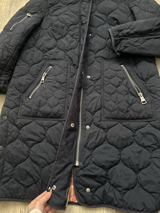 Пальто куртка плащ стеганный весенний женский next Л темносиний