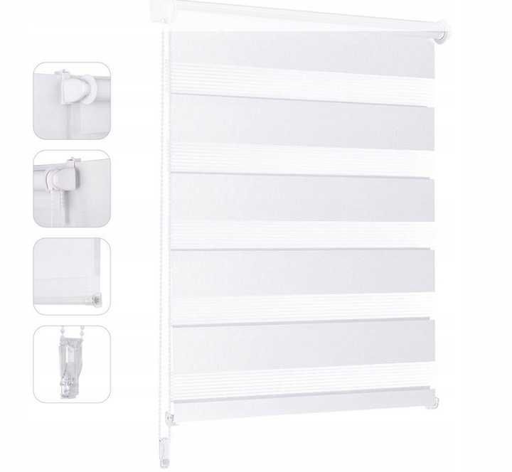 Roleta Sekey Dzień i noc 40 x 130 cm biała