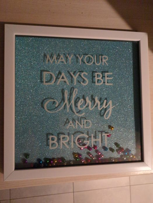 Dekoracja ścienna niebieska May your days be merry and bright