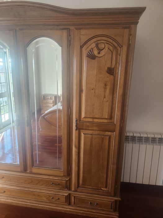 Mobília de quarto completa carvalho e mármore