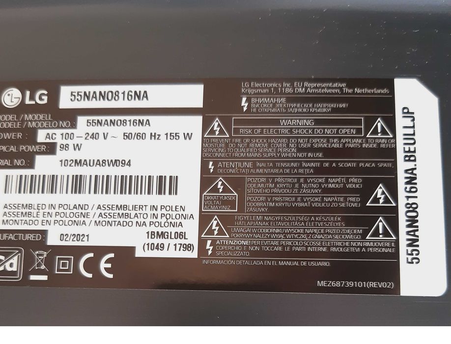 Fonte de alimentação LG EAX68248011 NANO Lgp55-19UL6