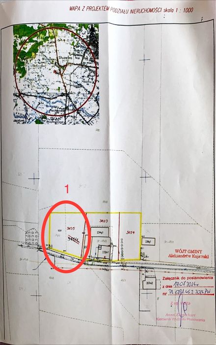 Działka budowlana Służewo k. Aleksandrowa Kuj.