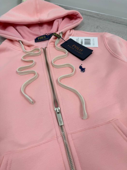 Polo Ralph Lauren худі на блискавці рожеве з капюшоном | Олімпійка Поло рожева | Зіпка Поло Ральф рожева чоловіча/жіноча