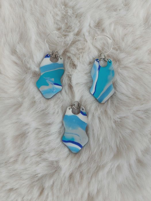 Zestaw biżuterii stal chirurgiczna glina bikini zawieszka kolczyki