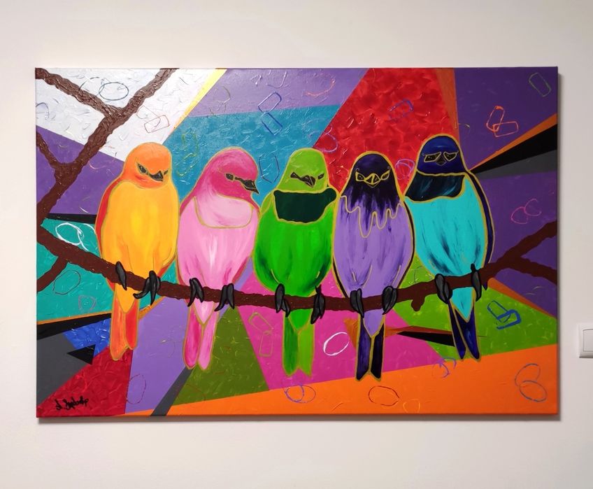 Obraz ŻYRAFA 80 x 100 cm. Obraz ręcznie malowany na płótnie.
