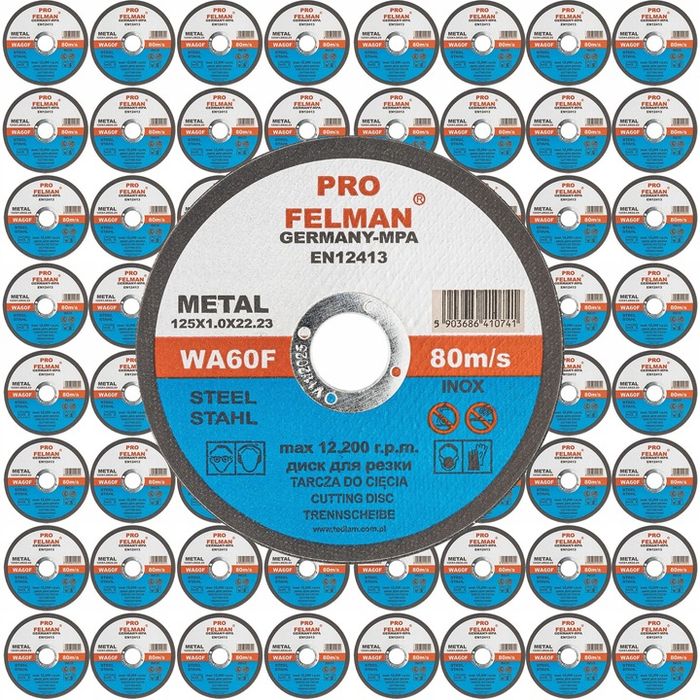 50 Szt Tarcza Tarcze Do Cięcia Metalu 125x1,0 Pro Felman Mocne Germany