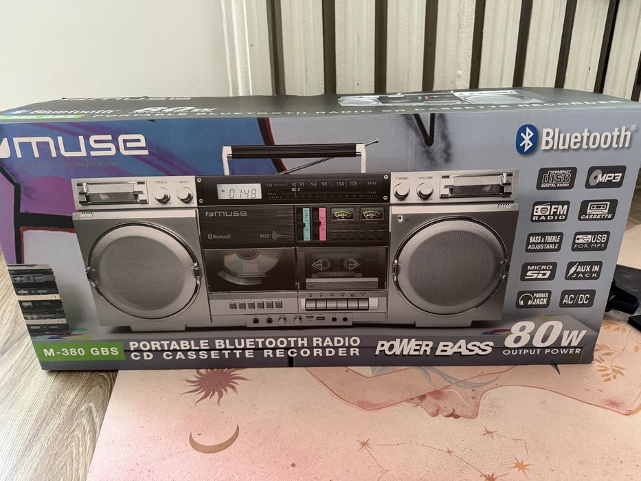 Radioodtwarzacz / Boombox MUSE M-380GBS – Bluetooth, CD, Kasety, FM – Nowy
