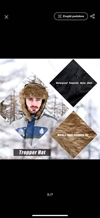 Nowa czapka męska uszatka zimowa militarna wojskowa