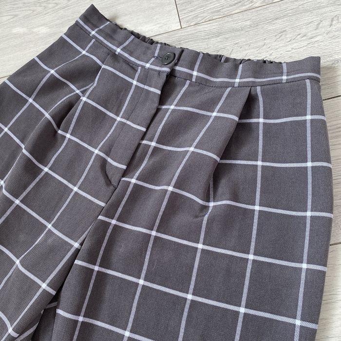 Dlugie spodnie szare w blekitna krate H&M 36-38