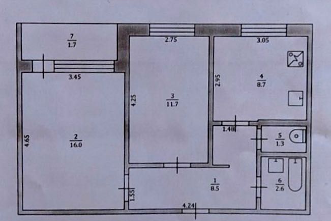 Продаж 2к квартири 50.5 кв. в Южноукраїнську
