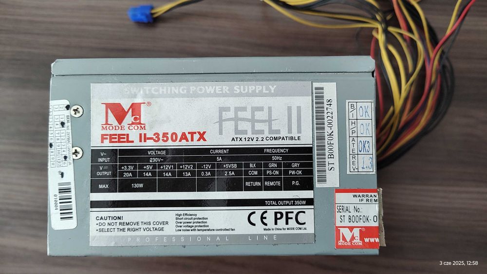 Zasilacz ATX 350W Feel II