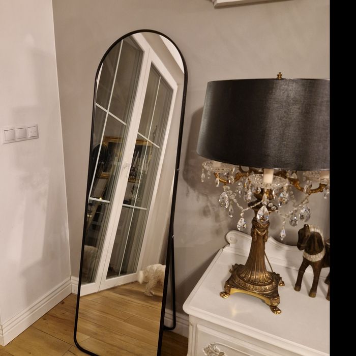 Lustro  loft stojące lub wiszące 160x50 w czarnej ramie