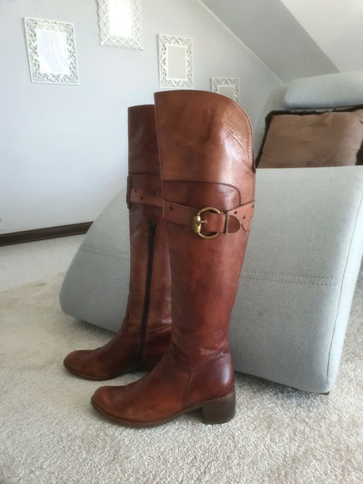 Kozaki skórzane za kolano