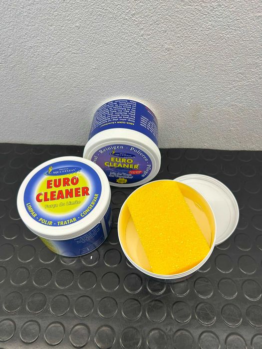 EURO CLEANER Pedra Branca 400g | Limpa, Pole e Protege | Inclui Esponja