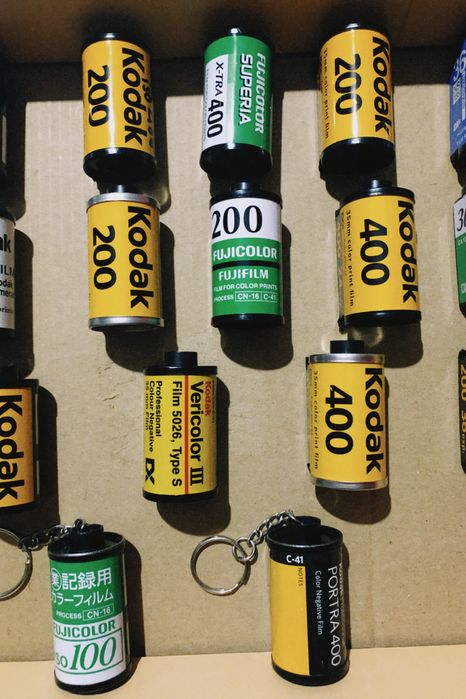 Rolos 35mm porta-chaves e cartuchos