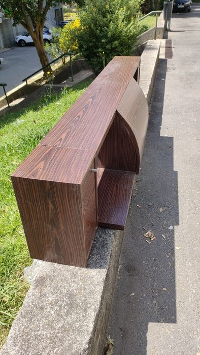 Low cabinet, used, veneered in wenge, with 2 storage modules, see description64286465303425122