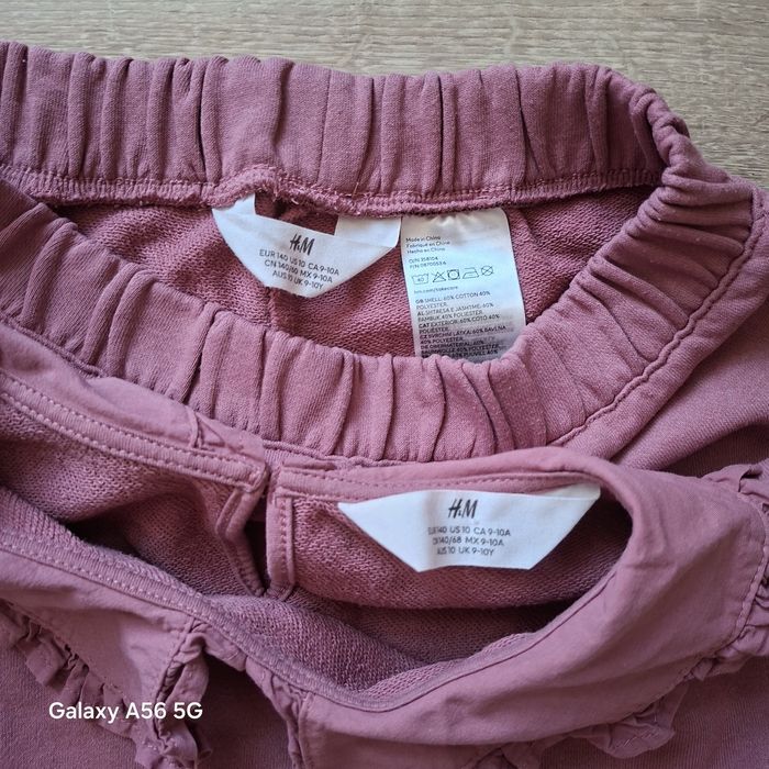 Komplet bluzka z kołnierzykiem plus spodnie r. 140