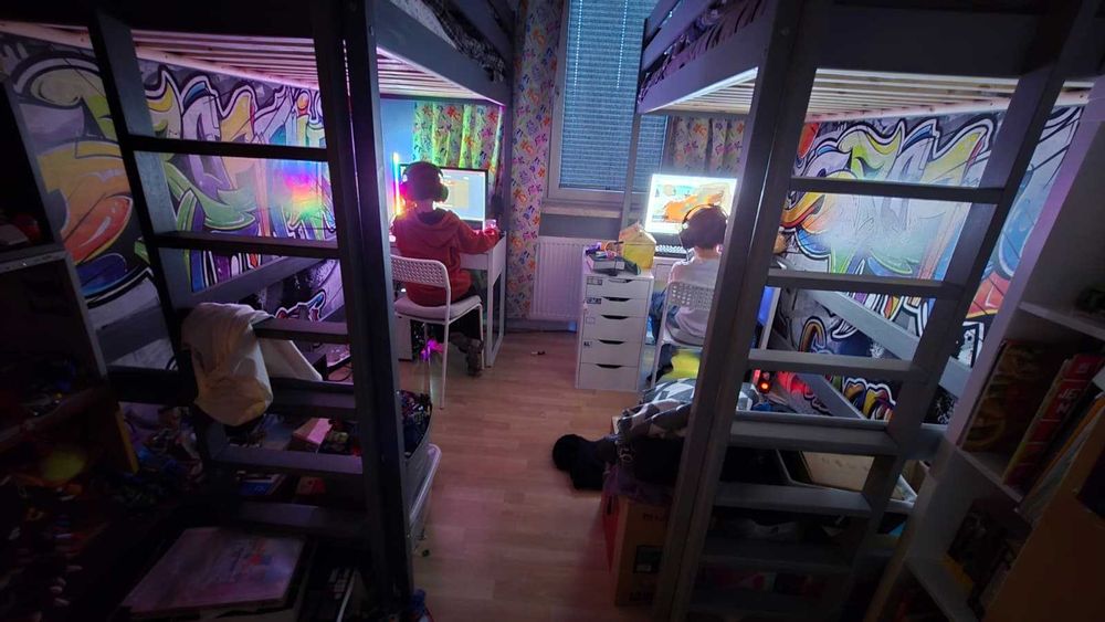 Łóżko antresola "TADEK" grafit 90x200