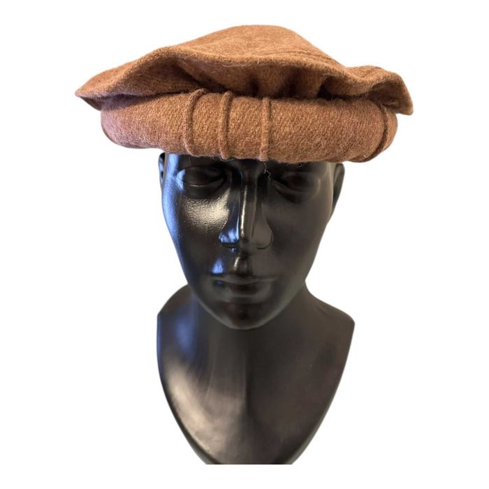 Boné de inverno Cap Chapéu Pakol 100% feito à mão (marrom arenoso)