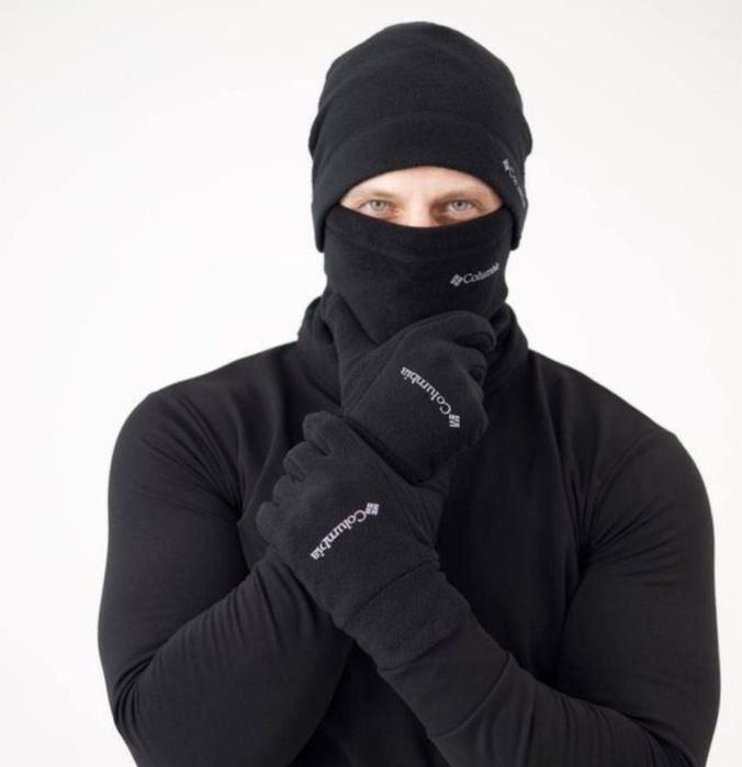 Зимний Флисовый Комплект : Шапка, Бафф и Перчатки