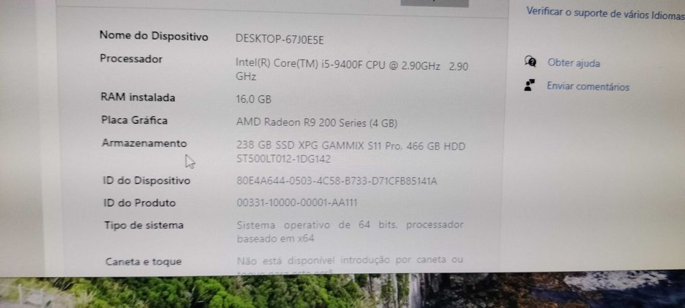Pc gaming i5 9 geração excelente estado