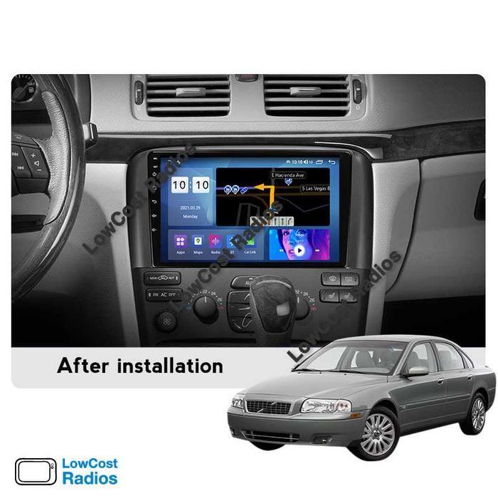 Auto Rádio 9' VOLVO S80 (2004 a 2010) | GPS ANDROID BT USB APPS WIFI