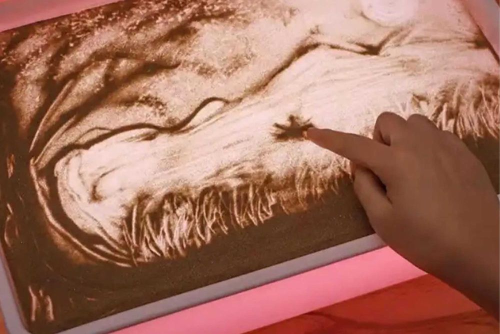 Дитячий набір планшет для малювання піском Піском Sand Painting Блакит