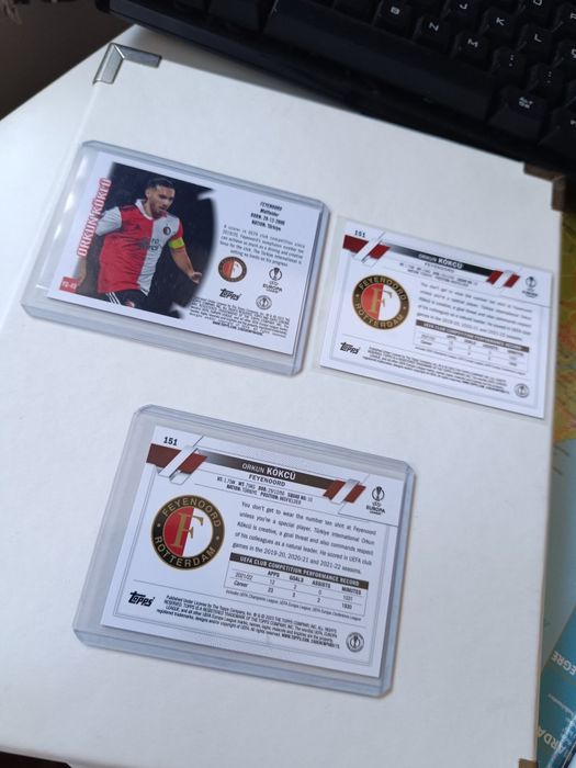 Pack três cartas Orkun Kokcu Topps Chrome Rookie