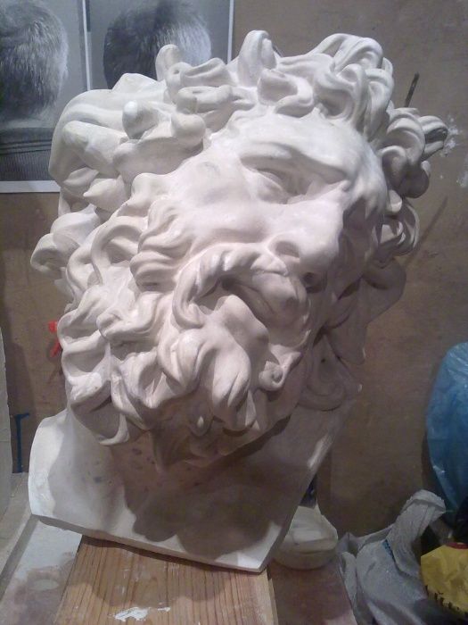 Гипсовая голова для рисунка,лепки!