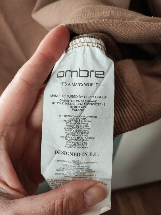 Brązowa bluza Ombre XXL Ombre performance z kieszonką