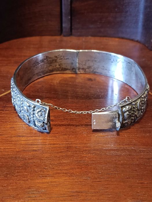 Pulseira Prata Portuguesa Contrastada 833 6,2 cm 27 gr Antiga Nova