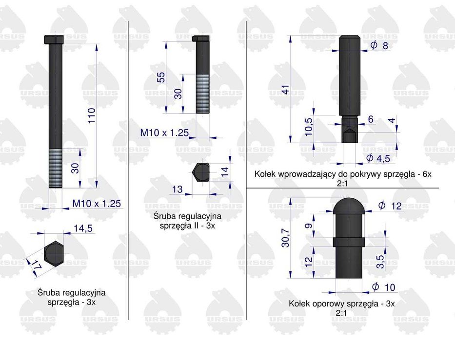 Komplet naprawczy sprzęgła C-330/360 Oryginał Ursus
