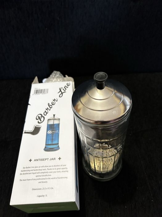 Frasco de esterilização em vidro. Novo com embalagem.