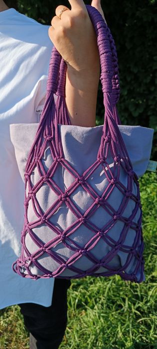 Авоська шопер фіолетова рябенька попільняна троянда