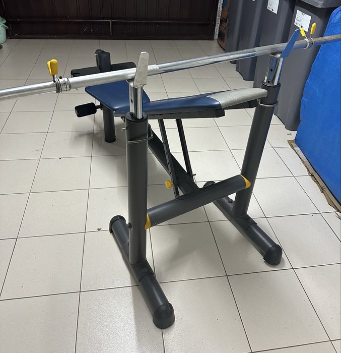 Banco de musculação Hercules + barra + 30 kg em pesos Salter