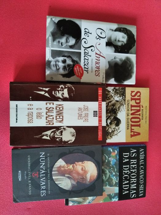 Livros sobre Salazar, Kennedy, Spínola, Cavaco Silva (biografias)