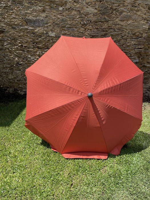 Guarda-sol Florabest inclinável vermelho com capa