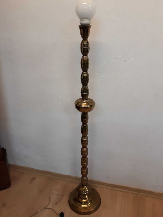 Lampa podłogowa a'la świecznik złota bez abażuru 135 cm