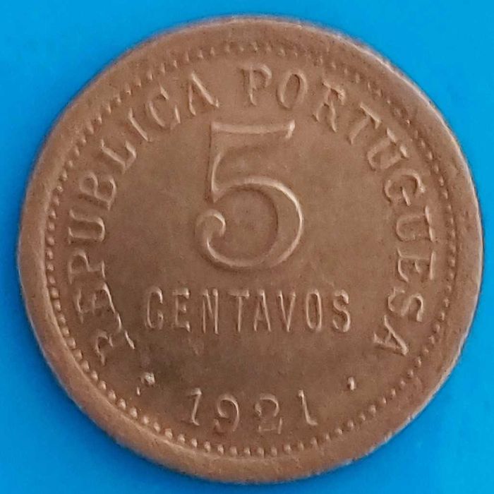 1921 5-Centavo Coin, Portuguese Republic