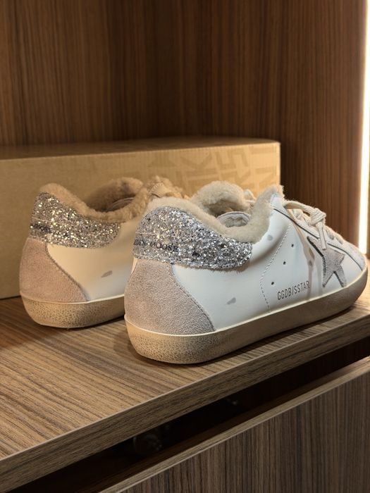 37, 38, 39 Утеплені кеди Golden Goose натуральна шкіра, замша, хутро
