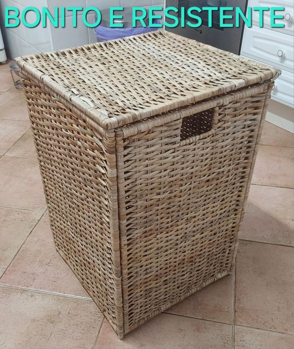 CESTA DE ARRUMAÇÃO EM VERGA (PALHA). Casa Sala Quarto Dispensa Garagem.