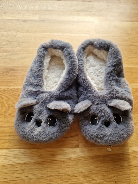 Kapcie puchate z uszami