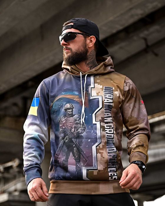Мілітарі худі Ukrainian Ground Forces ЗСУ на флісі без передоплати